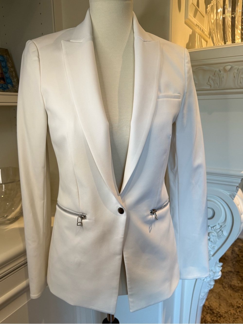 Veronica Beard Scuba Dickey Classic Blazer Jacket White Size 4 - Picture 4 of 12